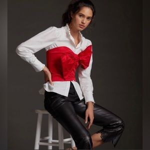 ANTHROPOLOGIE HUTCH BOW TIE TUBE COLOR RED SIZE XL NWT